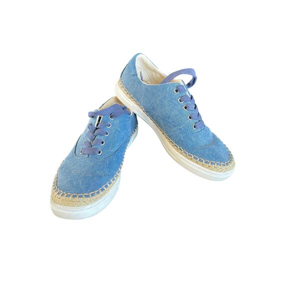 UGG Navy Canvas sneaker boat shoe EYEN II lace up women’s 7 - Picture 1 of 10